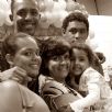 Com seus filhos �ric, Bianca e Nathalie Souza